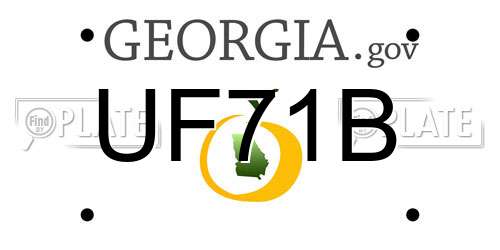 UF71B Georgia License Plate