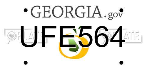 UFE564 Georgia License Plate