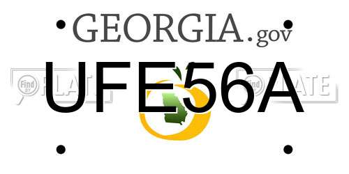 UFE56A Georgia License Plate