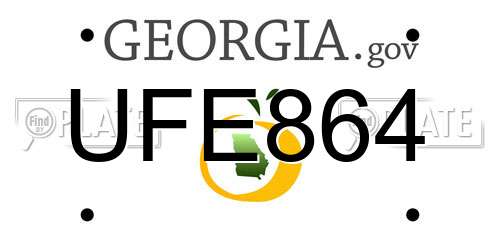 UFE864 Georgia License Plate
