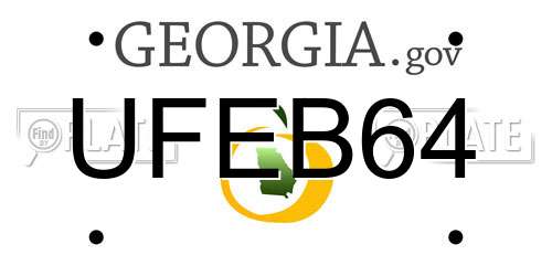 UFEB64 Georgia License Plate