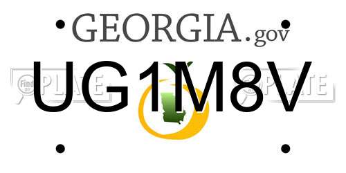 UG1M8V Georgia License Plate