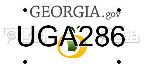 UGA286 Georgia License Plate