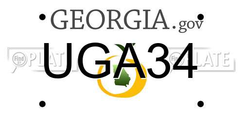 UGA34 Georgia License Plate
