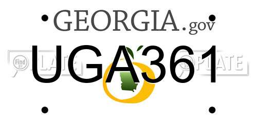 UGA361 Georgia License Plate