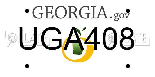 UGA408 Georgia License Plate