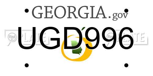UGD996 Georgia License Plate