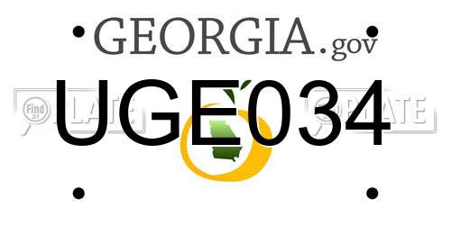 UGE034 Georgia License Plate