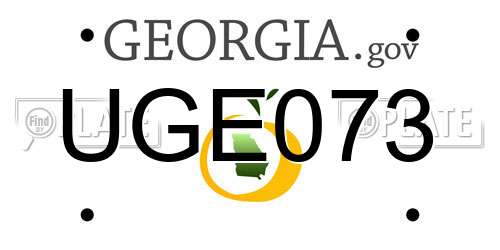 UGE073 Georgia License Plate
