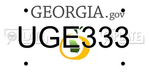 UGE333 Georgia License Plate