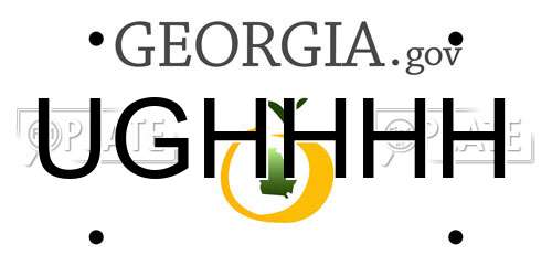 UGHHHH Georgia License Plate