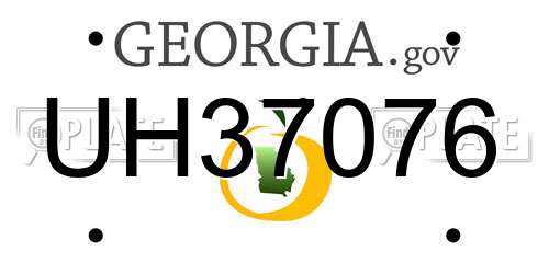 UH37076 Georgia License Plate