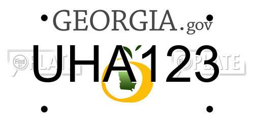 UHA123 Georgia License Plate