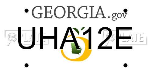 UHA12E Georgia License Plate