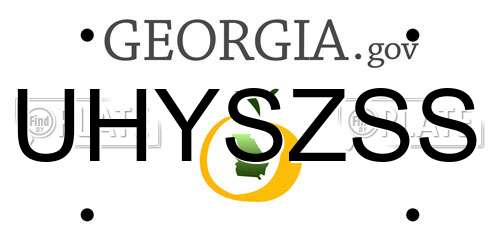 UHYSZSS Georgia License Plate