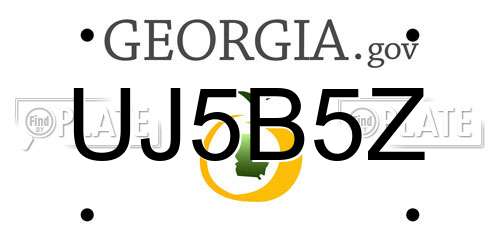 UJ5B5Z Georgia License Plate