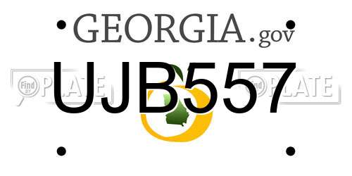 UJB557 Georgia License Plate