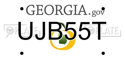UJB55T Georgia License Plate