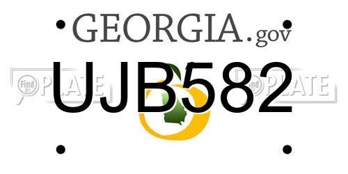 UJB582 Georgia License Plate