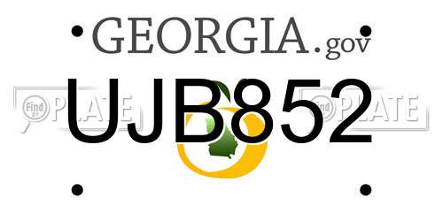 UJB852 Georgia License Plate