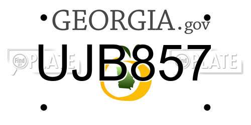 UJB857 Georgia License Plate
