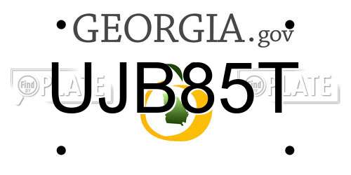 UJB85T Georgia License Plate