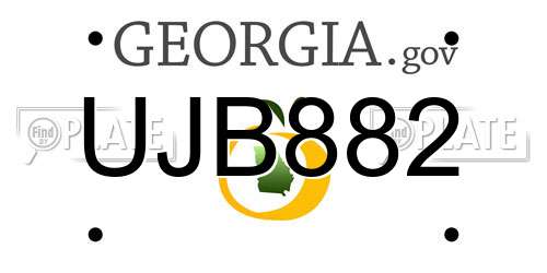 UJB882 Georgia License Plate