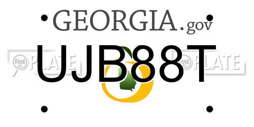 UJB88T Georgia License Plate