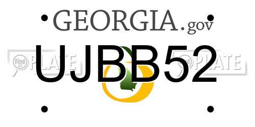 UJBB52 Georgia License Plate