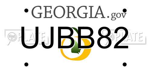 UJBB82 Georgia License Plate