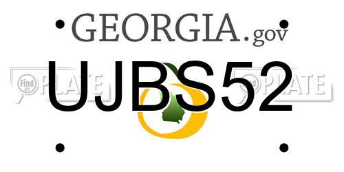 UJBS52 Georgia License Plate