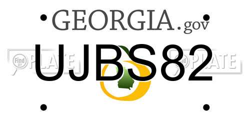 UJBS82 Georgia License Plate