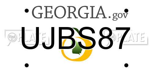 UJBS87 Georgia License Plate