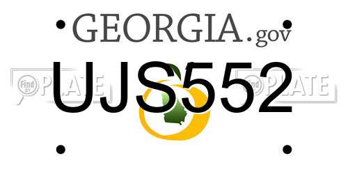 UJS552 Georgia License Plate