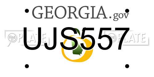 UJS557 Georgia License Plate