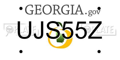 UJS55Z Georgia License Plate