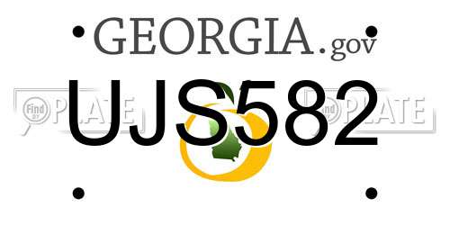 UJS582 Georgia License Plate
