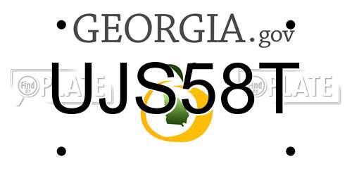 UJS58T Georgia License Plate