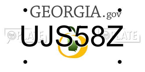 UJS58Z Georgia License Plate