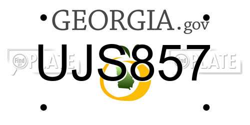 UJS857 Georgia License Plate
