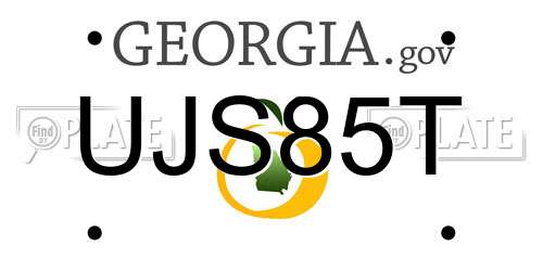 UJS85T Georgia License Plate