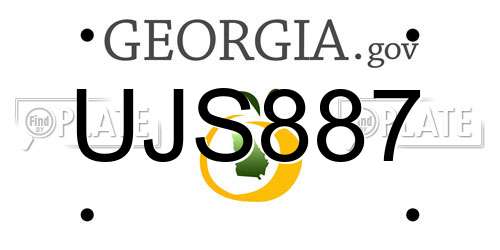 UJS887 Georgia License Plate
