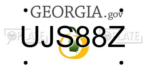 UJS88Z Georgia License Plate