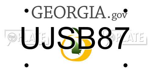UJSB87 Georgia License Plate