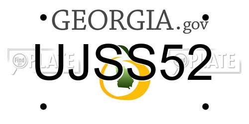 UJSS52 Georgia License Plate