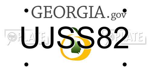 UJSS82 Georgia License Plate