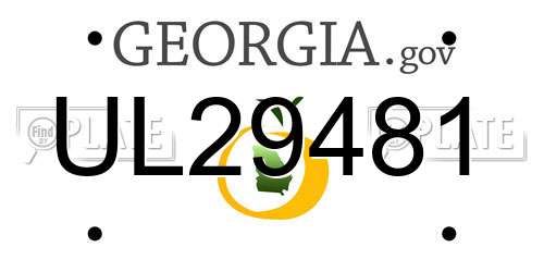 UL29481 Georgia License Plate