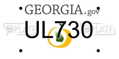 UL730 Georgia License Plate