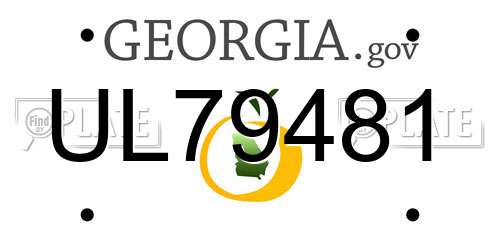UL79481 Georgia License Plate