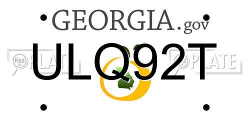 ULQ92T Georgia License Plate
